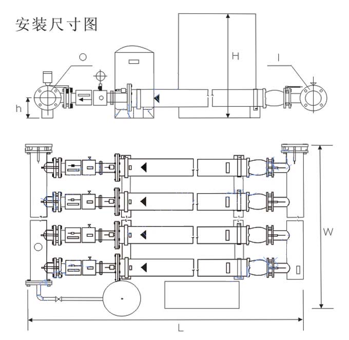 管中泵变频供水设备安装尺寸图