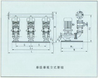 单级单吸立式泵组图