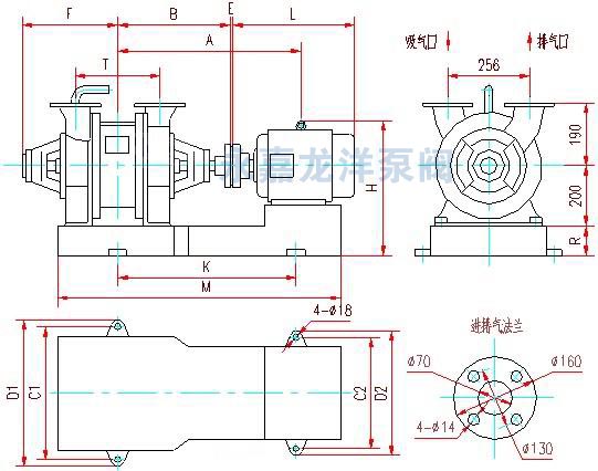 SZ系列水环式真空泵外形及安装尺寸图