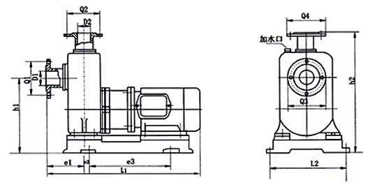ZCQ型自吸式磁力驱动泵安装尺寸图