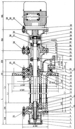 FSY型玻璃钢液下泵结构图