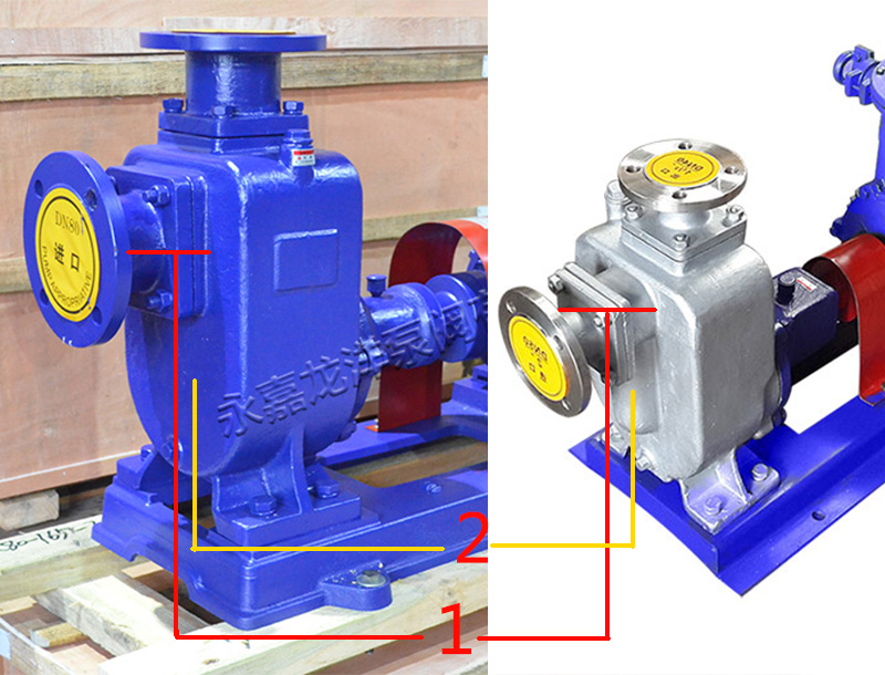 ZW自吸式排污泵和ZX型自吸泵外观区别图