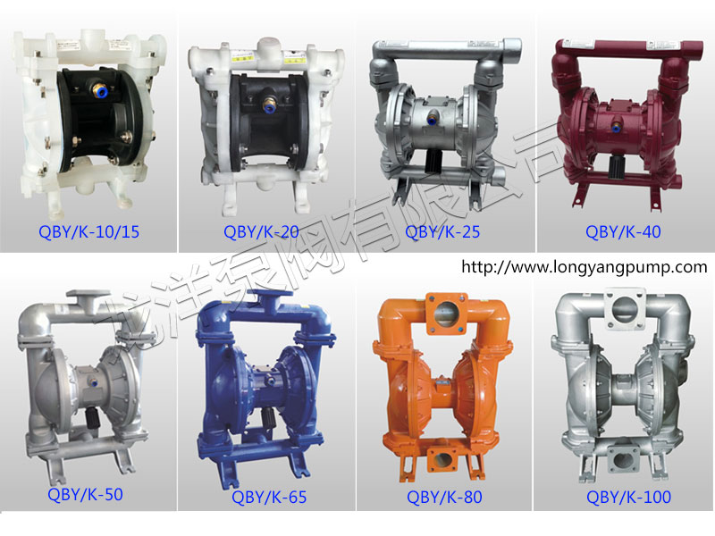 龙洋泵阀气动隔膜泵各型号规格对照图
