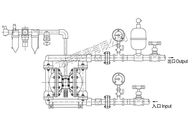 气动隔膜泵安装示意图